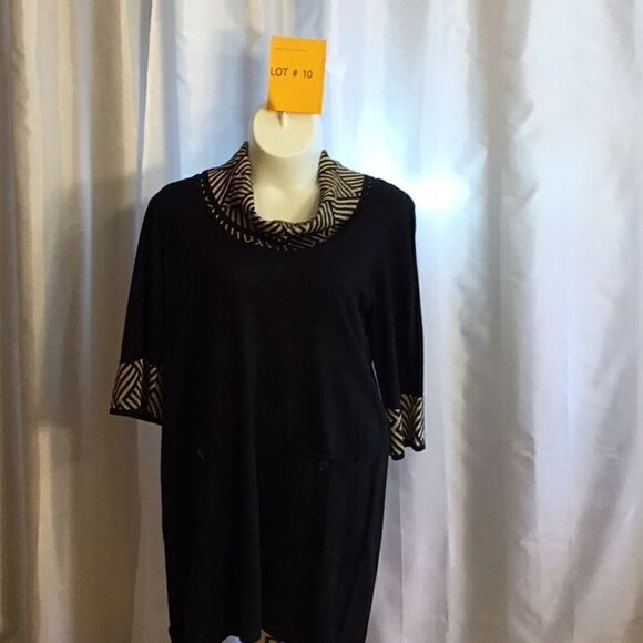 Cowl neck sweater knit dress in 1X STUDIO ONE - Picture 1 of 8